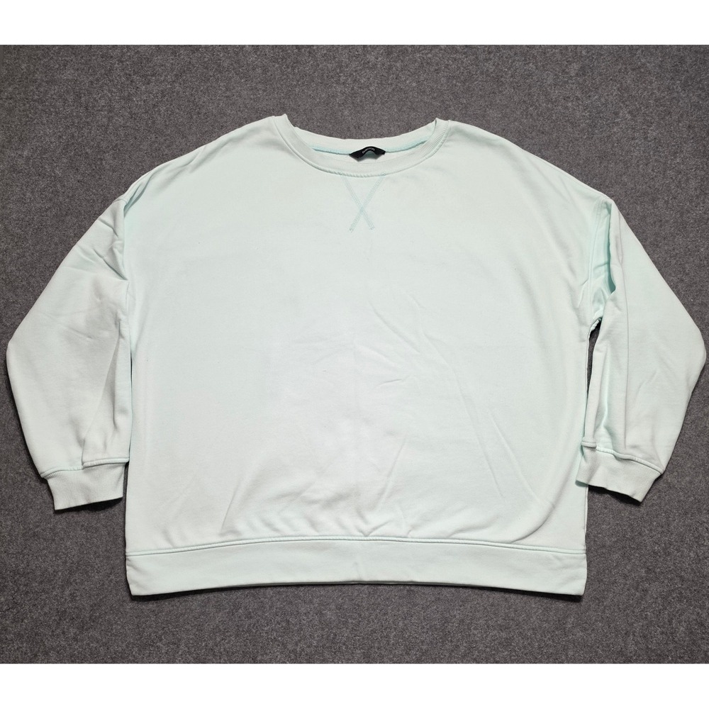 Dokotoo Womens Mint Green Oversized Crewneck Sweatshirt Size 2XL Cotton Blend